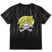 Santa Cruz Oval Dot Skull Black Youth T-Shirt
