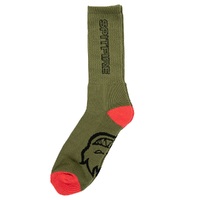 Spitfire Classic 87 Olive Red Black 3 Pairs Mens Socks