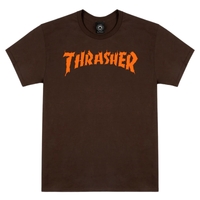 Thrasher Burn It Down Neckface Dark Chocolate T-Shirt