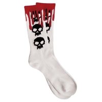 Zero 3 Skull Blood Crew White Socks