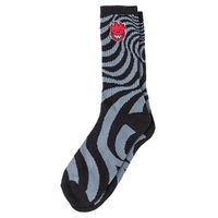 Spitfire Bighead Fill Emb Swirl Black Charcoal Red 1 Pair Mens Socks