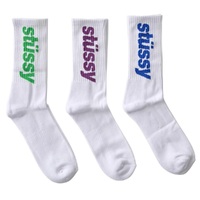 Stussy Helvetica Multi 3 Pairs Socks