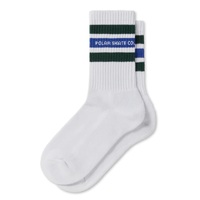 Polar Skate Co Fat Stripe White Green Blue 39-42 Socks