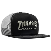Thrasher Logo Embroidered Black Grey Mesh Hat