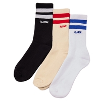 XLarge Stripe Organic Multi 3 Pack Socks