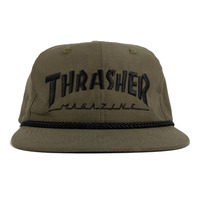 Thrasher Rope Olive Black Snapback Hat