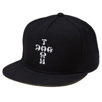 Dogtown Cross Letters Black Snapback Hat