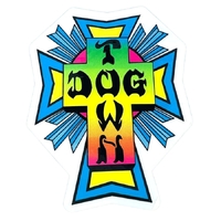 Dogtown Cross Logo 80s Neon Sticker