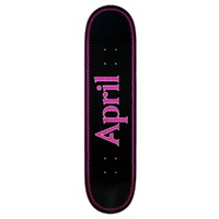 April OG Logo Helix Pink On Black 8.5 Skateboard Deck