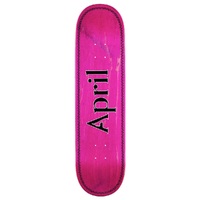 April OG Logo Helix Black On Pink 8.38 Skateboard Deck