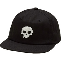 Zero Skull Applique Black White Hat