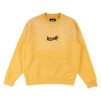 Welcome Skateboards Vamp Enzyme Embroidered Mineral Yellow Crew Jumper