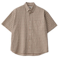 S/Double Yard Plaid Orange Button Up Shirt