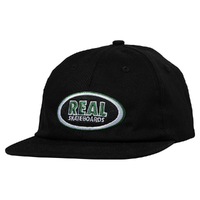 Real Skateboards Oval Embroidered Black Green White Hat