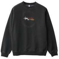 S/Double WWO Crest Washed Black Crew Jumper