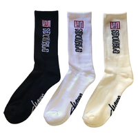 S/Double S Cube Mid Block Assorted 3 Pairs Socks