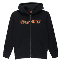 Spitfire Flame Script Black Zip Hoodie