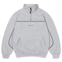 Ichpig Flowline 1/4 Zip Grey Marle Crew Jumper