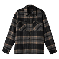 Brixton Selden Soft Brushed Flannel Black Charcoal Button Up Shirt