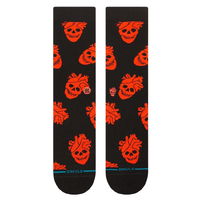 Stance X Strange Love Fallin In Skull Black Crew Large Mens Socks