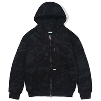 Ichpig Splatter Zip Up Black Hoodie