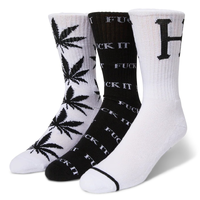 HUF Variety Black White 3 Pack Socks