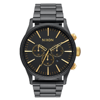 Nixon Sentry Chrono V1 Matte Black Gold Watch