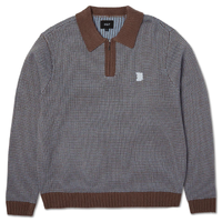 Huf Megablast Two Tone Waffle Washed Blue Moss Sweater