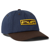 HUF Stretch Logo 6 Panel Curved Visor Navy Hat