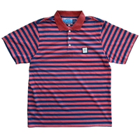 Tourism LTD City Polo Salmon Pink Blue Button Up Shirt