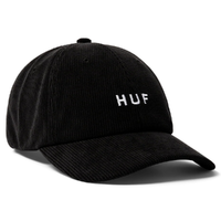 HUF OG Corduroy 6 Panel Curved Visor Black Hat
