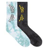 Santa Cruz Trip Strip Arch Vintage Blue Tie Dye Black 2 Pairs Socks