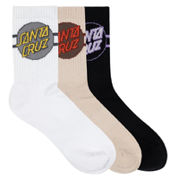Santa Cruz Other Dot Stripe Natural White Off Black 3 Pairs Socks
