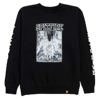 Spitfire Inferno Sleeve Black White Crew Jumper