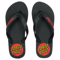 Santa Cruz Classic Dot Black Youth Thongs