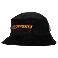 Spitfire Flames Script Black Bucket Hat