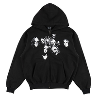 Welcome Skateboards X SlipKnot Nonogram Printed Zip Black Hoodie