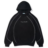Ichpig Flowline Panel Black Hoodie
