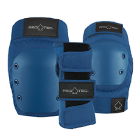 Protec Knee Elbow Wrist Street 3 Pack Blue Protective Pad Set