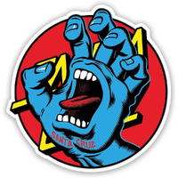 Santa Cruz Hand Dot Blue Red Sticker