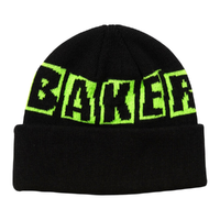 Baker Brand Logo Black Green Beanie