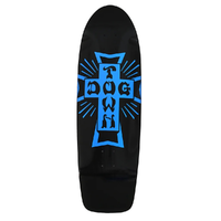 Dogtown Cross Logo 70s Rider Gloss Black Metallic Blue 9.0 Skateboard Deck