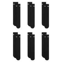 Nike Everyday Cushioned Training Black White Large 6 Pair Crew Socks