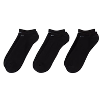 Nike Everyday Cushioned Training Black White Large 3 Pair No Show Socks