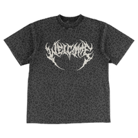 Welcome Skateboards Fang Boxy Garment Dyed Vintage Black Leopard T-Shirt