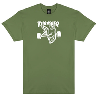 Thrasher X Spitfire Thrash & Burn Military Green T-Shirt