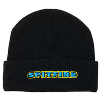Spitfire Bighead Mushroom Script Black Blue Yellow Beanie