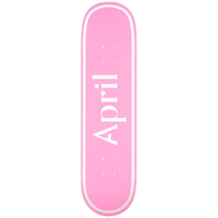 April OG Logo White Pink Mini 7.37 Skateboard Deck