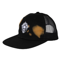 Creature Bonehead Flame Greasy Black Trucker Hat