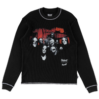 Welcome Skateboards X SlipKnot Masks Contrast Stitch Thermal Black White Crew Jumper